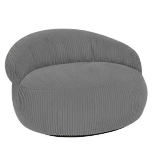 Pouf XXL déhoussable en velours côtelé 110x100 cm gris fonc…