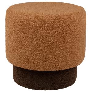 Poufs gigognes ronds bouclettes marron clair et foncé