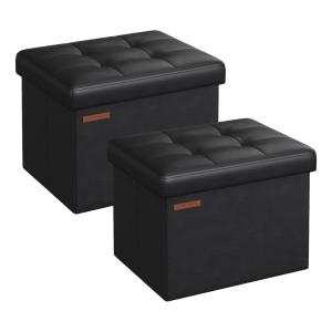 Poufs pliables lot de ２ 31 x 41 x 31 cm capacité de charge…