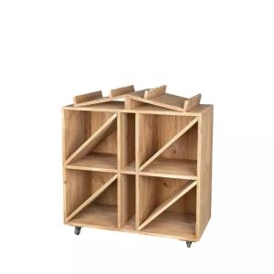 Présentoir à vin L90 exposition 4 bouteilles bois massif