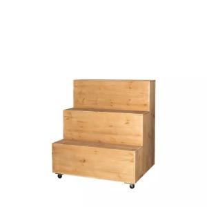 Présentoir fleuriste bois massif L99 3 niveaux sur roulette…