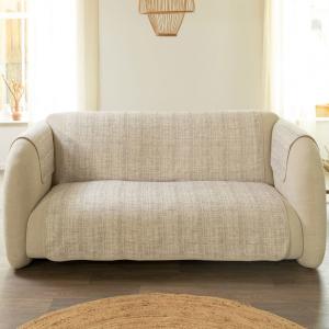 Protège canapé en polyester beige crème 90x200cm