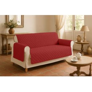 Protège canapé polyester rouge 255x175 cm