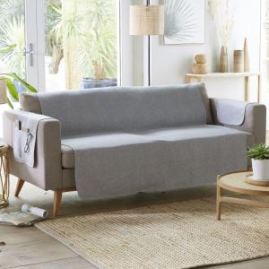 Protège fauteuil 55x200 gris perle en polyester