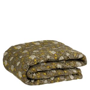 Quilt plaid en coton vert 180x130