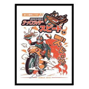 RAMEN DRIVER - Affiche d'art avec Cadre bois noir - 30 x 40…