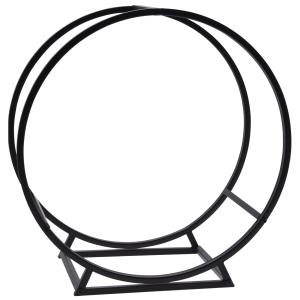 Range bûches cercle pour intérieur en métal noir 50x25x51.5…