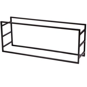 Range bûches pour intérieur en métal noir 100x25x40cm