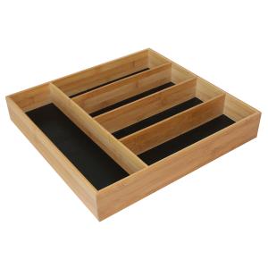 Range-couverts avec 5 compartiments en bambou 39x41x7cm