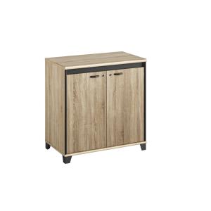 Rangement bas 2 portes avec serrures - Marron clair