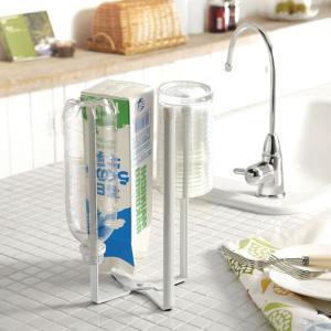 Rangement cuisine multifonctionnel pliable en acier blanc T…