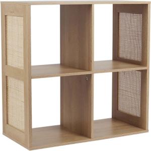 Rangement modulable cannage et bois  4 cases