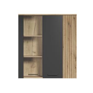 Rangement vitré suspendu - L90 cm - Gris anthracite