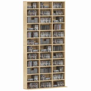 Rangements pour CD et DVD 36 compartiments MDF chêne