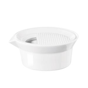 Râpe manuelle à condiment en porcelaine blanc