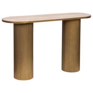 Recibidor de metal y madera 120x40x72h cm