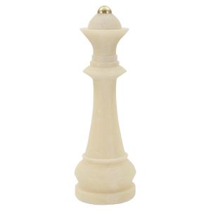 Reine d'échecs en résine beige et dorée Ø 12x36 cm