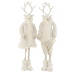 Rennes en résine et textile blanc H93cm - Lot de 2