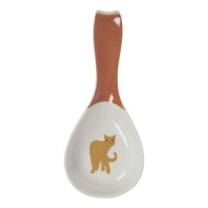 Repose cuillère   multicolore en porcelaine