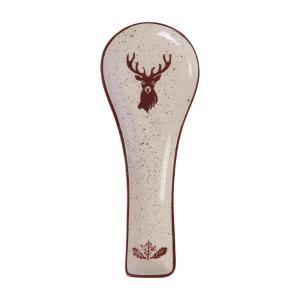 Repose cuillère   rouge en céramique