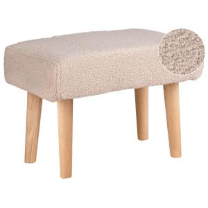 Repose-pied bouclé beige clair