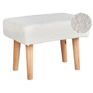 Repose-pied bouclé blanc