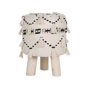 Repose-pied coton beige