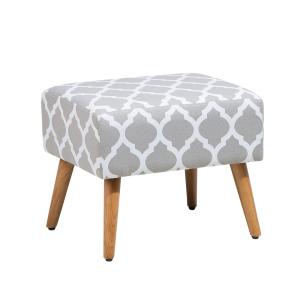 Repose-pied coton gris clair