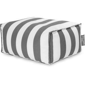 Repose-pied d'extérieur rayé anthracite et blanc 55x65x30 c…