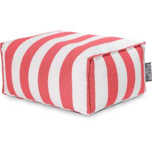 Repose-pied d'extérieur rayé rouge et blanc  55x65x30 cm