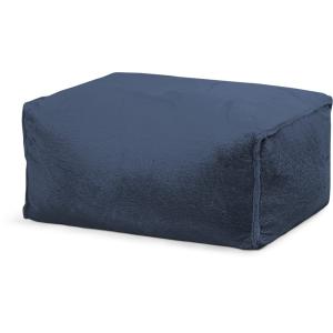 Repose-pied d'intérieur  aspect fourrure bleu 55x65x30cm