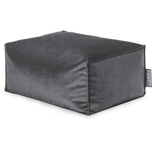Repose-pied d'intérieur aspect velours anthracite 55x65x30c…