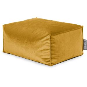Repose-pied d'intérieur aspect velours moutarde 55x65x30cm