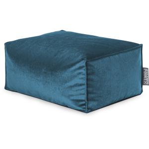 Repose-pied d'intérieur aspect velours pétrole 55x65x30cm