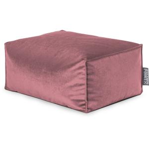 Repose-pied d'intérieur aspect velours vieux rose 55x65x30c…