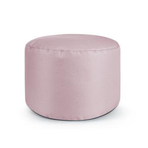 Repose pied d'intérieur rond en toile design uni rose  30x5…