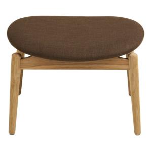 Repose- pied en chêne naturel et tissu marron