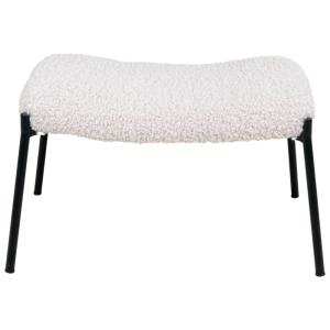 Repose-pied en tissu bouclé écru