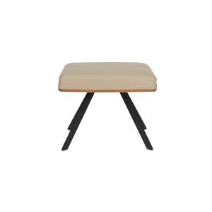 Repose-pied et Pouf en simili cuir beige