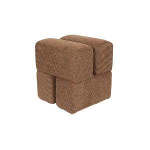 Repose-pied et Pouf en tissu terracotta