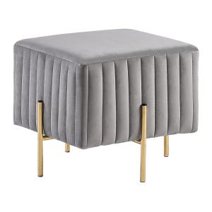 Repose-pied velours gris clair