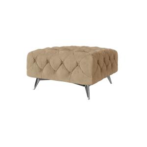 Repose-pieds Chesterfield en velours avec pieds en métal, b…