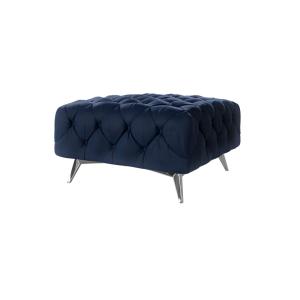 Repose-pieds Chesterfield en velours avec pieds en métal, b…
