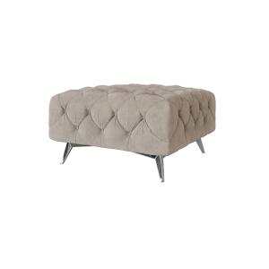 Repose-pieds Chesterfield en velours avec pieds en métal, c…