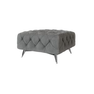 Repose-pieds Chesterfield en velours avec pieds en métal, g…