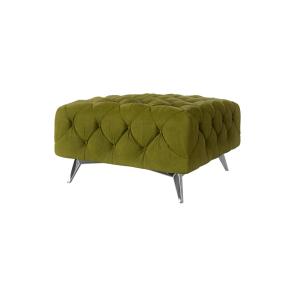 Repose-pieds Chesterfield en velours avec pieds en métal, o…