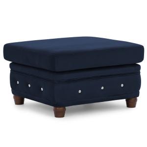 Repose-pieds Chesterfield en velours bleu marine