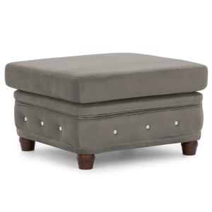 Repose-pieds Chesterfield en velours gris
