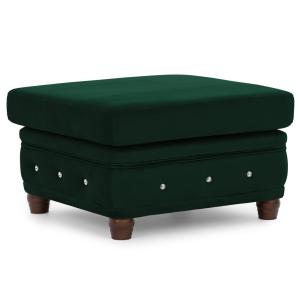 Repose-pieds Chesterfield en velours vert bouteille