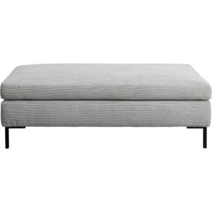 Repose-pieds en polyester côtelé gris et acier noir
